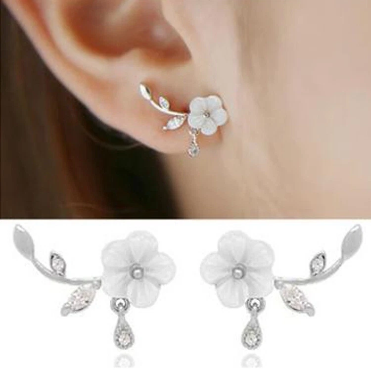 Orecchini A Fiore Di Margherita In Cristallo Placcati In Argento 925 Per Donna - Immagine 1 di 1