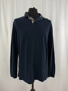 Barbour Long Sleeve shirt Top Blue XL Cotton Collared Pullover 42-44 in - Picture 1 of 16