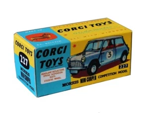 Corgi toys boîte box repro 227 Morris Mini cooper competition model - Foto 1 di 1