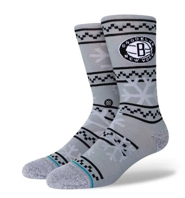 Meias masculinas Stance NBA Brooklyn Nets fosco 2 altura da tripulação grandes 9-13 novas com etiquetas - Imagem 1 de 4