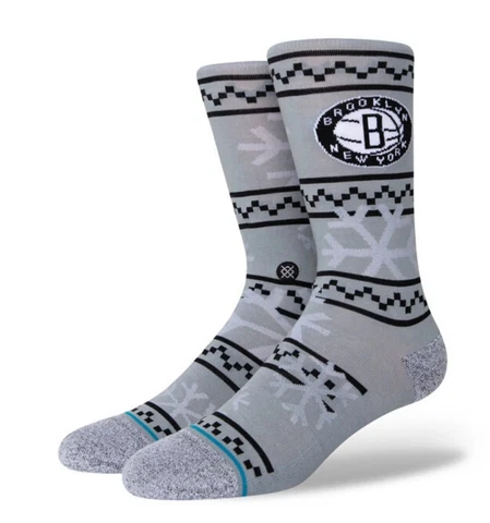Stance NBA Brooklyn Nets Frosted 2 Crew Height Socks Men's Large 9-13 NWT Cover