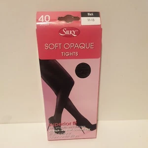 Silky Soft Opaque School Tights 40 Denier Girls 11 - 13 Black - Picture 1 of 2