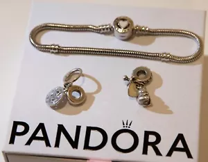 Pandora Genuina Plata de Ley Pandora Dijes y Pulsera. - Imagen 1 de 2