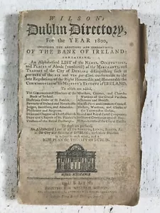 Wilson’s Dublin Directory for the Year 1800 Ireland Antique Genealogy with Map - Foto 1 di 7