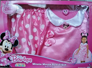JUEGO DE DISFRACES PARA NIÑOS DISNEY MINNIE MOUSE BOW-TIQUE, DISFRAZ, ARCO Y ANILLO PARA EL CABELLO, 2+, NUEVO - Imagen 1 de 9