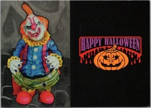Postal publicitaria vintage 4x6 HALLOWEEN OUTLET payaso aterrador / Juggalo década de 2000 - Imagen 1 de 2