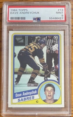 1984-85 Topps Rookie RC SP Dave Andreychuk #13 Buffalo Sabres PSA 9 Mint - Image 1 of 2