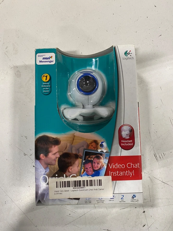 Logitech QuickCam Chat USB 2 Web Cam Video Chat Headset Included 961402-0403 - Image 1 of 1