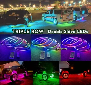 【NEW】JHB 17.5" TRIPLE ROW Double Sided Dream CHASING FLOW LED Wheel Rings Lights - Picture 1 of 22
