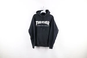Vtg Thrasher Mens Small Faded Spell Out Skateboard Magazine Hoodie Sweatshirt - Picture 1 of 10