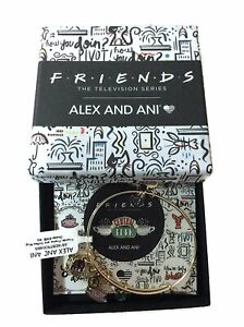 Alex and Ani Friends Frame and Coffee Mug Cluster Bangle Bracelet Shiny Gold...