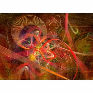 ACEO Kunstkarte Abstrakter Druck (2,5" x 3,5") Lite Brigade - Signiert vom Künstler - Bild 1 von 7