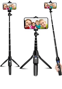 Selfie Stick - 40 Zoll ausziehbares Selfie Stick Stativ, Telefonstativ mit kabellosem - Bild 1 von 6