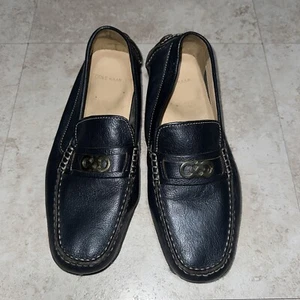 Vtg Cole Haan Penny Loafers Women’s 7. 5 Blue Leather Dress Shoes Slip On - Picture 1 of 9