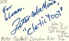 Peter MacNeill Canadian Actor Who Is Cletis Tout Autographed Signed Index Card