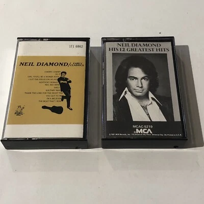 Neil Diamond Early Classics & 12 Greatest Hits Cassette Tapes - MCA & Frog King - Image 1 of 4