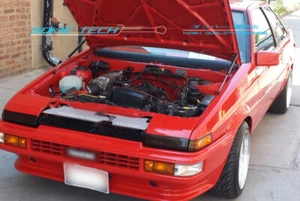 Silver Carbon Strut Gas Lifter Hood Stainless Damper fit for 1983-87 Toyota AE86 - Picture 1 of 1