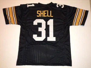 UNSIGNED CUSTOM Sewn Stitched Donnie Shell Black Jersey - M, L, XL, 2XL - Picture 1 of 2