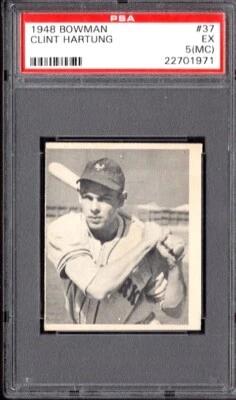 1948 Bowman # 37 Clint Hartung New York Giants Graded Card PSA 5 (MC) - Image 1 of 2