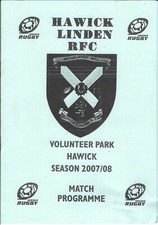 Hawick Linden v North Berwick 8 Sep 2007 RUGBY PROGRAMME