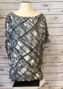 Jamie Nicole Pullover Bluse Damen Lg grau Stretch Poly/Span S/S Top Shirt    - Bild 1 von 10