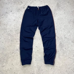 Lacoste Sport Men’s Nylon Track Pants Navy Blue Orange Stripes Size S - Picture 1 of 10