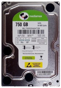 750GB HDD Mediamax Remanufact. WL750GSA6472B 64MB SATA2 ID13661 - Picture 1 of 3