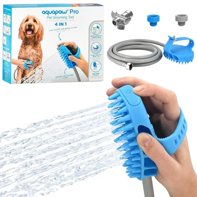 AQUAPAW Dog Bath Brush Pro, Sprayer and Scrubber Tool in One, Bathing/Grooming Supplies