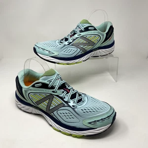 New Balance Sneakers Women's 12 Blue Neon Green W860WB7 Running Training Shoes - Picture 1 of 8