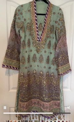 Handmade Linen Mirror Work Embroidered Tunic- Traditional Ethnic Dress for woman - Image 1 of 4