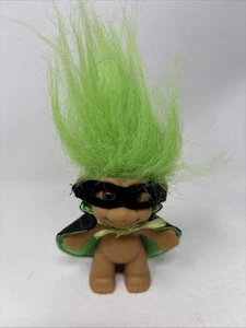 HALLOWEEN CAPED MASKED MAN - 3" Russ Troll Doll Lime Green Mask Cape Troll - Picture 1 of 9