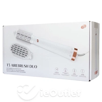 NEW T3 Micro Airebrush Duo Interchangeable Hot Air Blow Dry Dryer Brush - White - Image 1 of 4