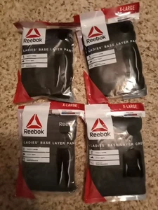 Reebok strato base manica lunga girocollo e 3 pantaloni base abbinati 1 x grande nero lotto  - Foto 1 di 2