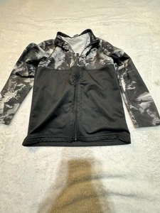 Under Armour Gray Camouflage/ BlackCamo Full Zip Loose Jacket Youth Boys Size 6 - Picture 1 of 10
