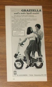Rare Advertising Motograziella Moped - Brand New Vehicle - Gold Wheel Cologne 1970 - Picture 1 of 1
