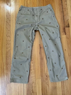 BAPE Baby Milo A Bathing Ape Tan Pants All Over Print Logo Mens Cotton size M - Image 1 of 4