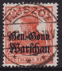 GERMANY WW1 POLAND OCCUPATION POSTMARK "TLUSCZ" 1918 GEN GOUV WARSCHAU - Foto 1 di 1