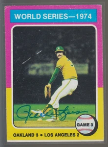 Autografiado 1975 Topps 1974 Serie Mundial Juego 3 - Rollie Fingers AUTO - Imagen 1 de 1