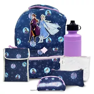 Mochila de Mochila Frozen para Niños con Bolsa de Almuerzo 16" Bolso Escolar Niñas-6 Piezas Nueva - Imagen 1 de 6