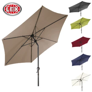 XL Alu Sonnenschirm ⌀ 2,5m UV30+ Kurbelschirm Garten Balkon Terrasse knickbar - Bild 1 von 15