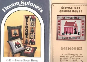 Schoolhouse, Home Sweet Home, Set of 2 Applique, Quilt Patterns, Vintage, Uncut - Picture 1 of 6