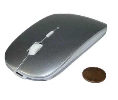 *NEW* Mouse 2.4GHz Wireless Cordless Optical USB Receiver for PC Slim SILVER - Image 1 of 4