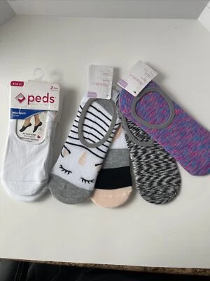 Лот из 6 вкладыш носки педали Xhilaration единорог пространства краситель белый один размер размер размер 5-10 - Изображение 1 из 3