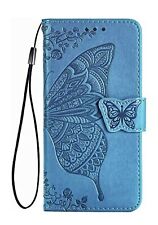 Schmetterling geprägte Hülle Cover mit Magnet & Kartenabdeckung - Motorola Moto E6 Plus