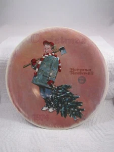 CHRISTMAS 1974 NORMAN ROCKWELL PLATE 8 1/4" DIAMETER NO. R5537 - NO BOX - Picture 1 of 2
