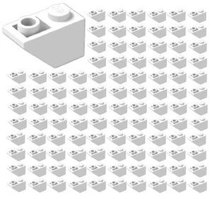 ☀️100x NUOVI LEGO 1x2 BIANCHI piste invertite (#3665) pezzi in blocco costruzione ghiaccio neve - Foto 1 di 2