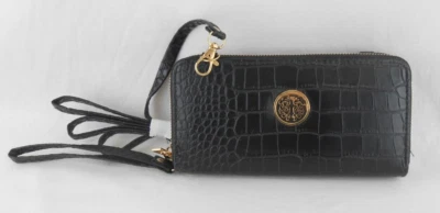 Bolsa de mão preta falsa Gator 8" embreagem com alça removível nova - Imagem 1 de 4