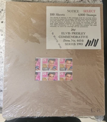 RARE 1993 Elvis Presley USPS Sealed Pad of 100 Full Sheets Scott#2721 $1160 Face - Image 1 of 4