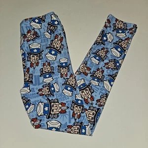 LuLaRoe Americana Uncle Sam Leggings Girl L/XL Red White Blue Patriotic 4th July - Picture 1 of 6