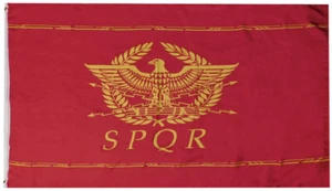 Ancient Rome SPQR Red Yellow 100D Woven Poly Nylon 3x5 3'x5' Flag Banner Grommet - Picture 1 of 4